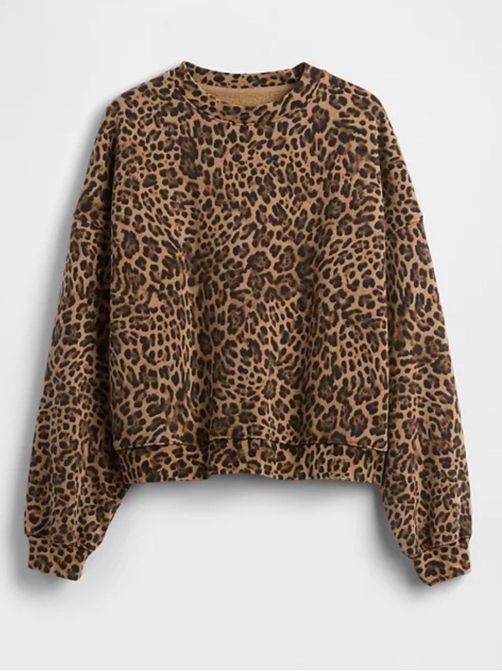 Gap VintageSoft Wedge Crew Sweatshirt-leopard print